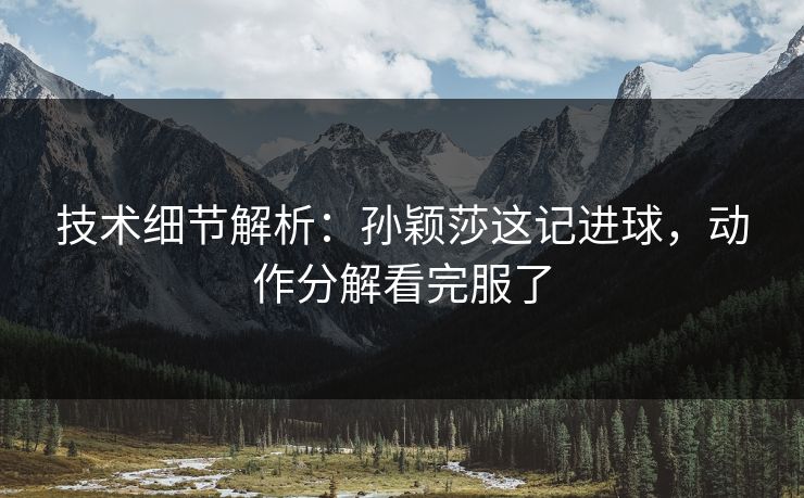 技术细节解析：孙颖莎这记进球，动作分解看完服了